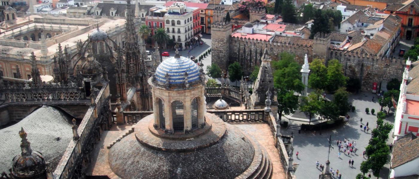 An aerial view of downtown Seville 